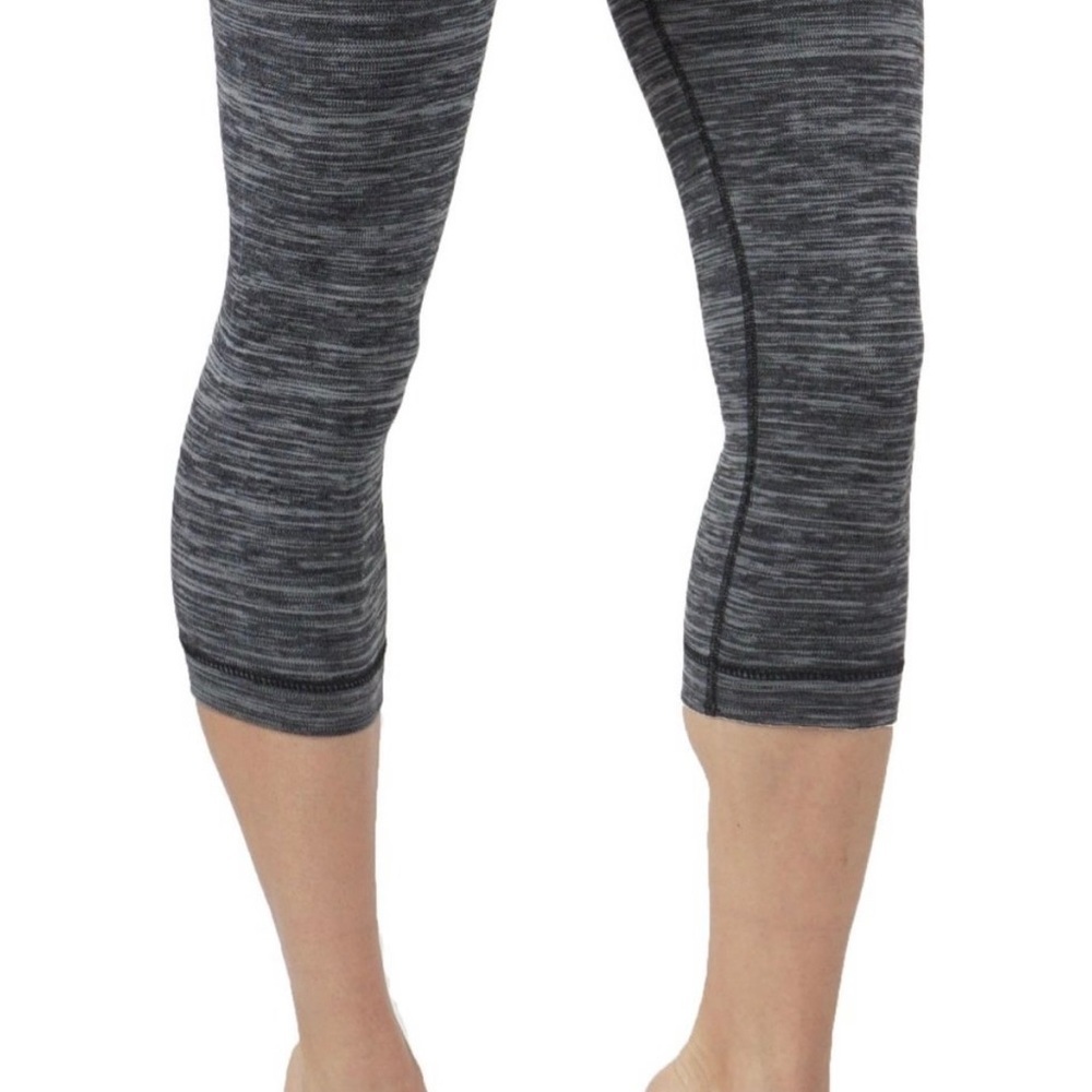 Shosho Sport Heather Gray Capri Leggings Moisture Wicking High Rise Activewear - Picture 4 of 8